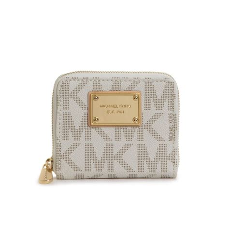 michael kors small zip around wallet|michael kors white wallet small.